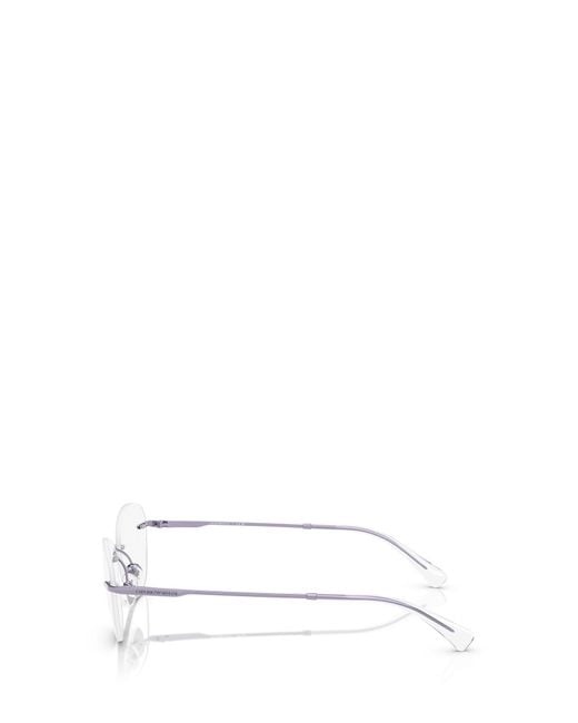 Emporio Armani White Rimless Glasses