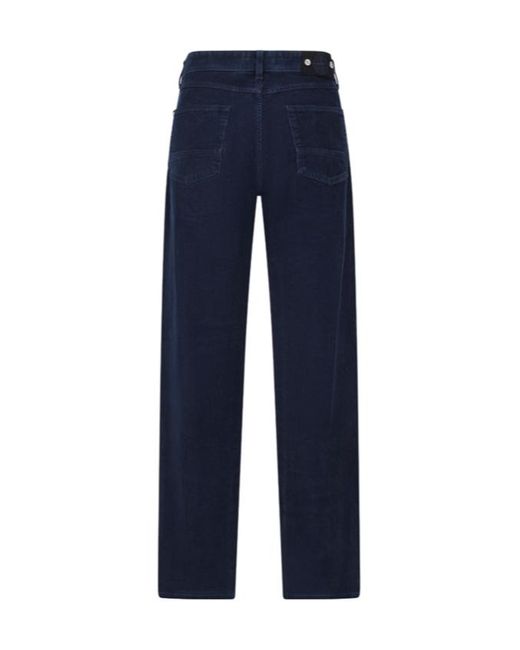 Stone Island Blue Logo Patch Straight-Leg Pants for men