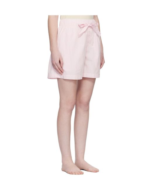Tekla Pink Drawstring Pajama Shorts