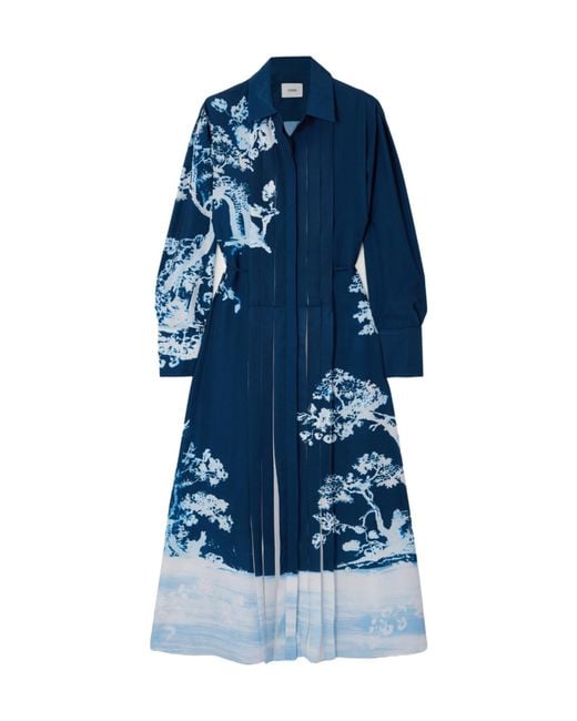 Erdem Blue Printed Dress