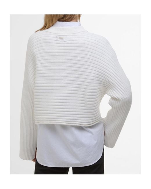 Barbour White Zola Knit Jumper