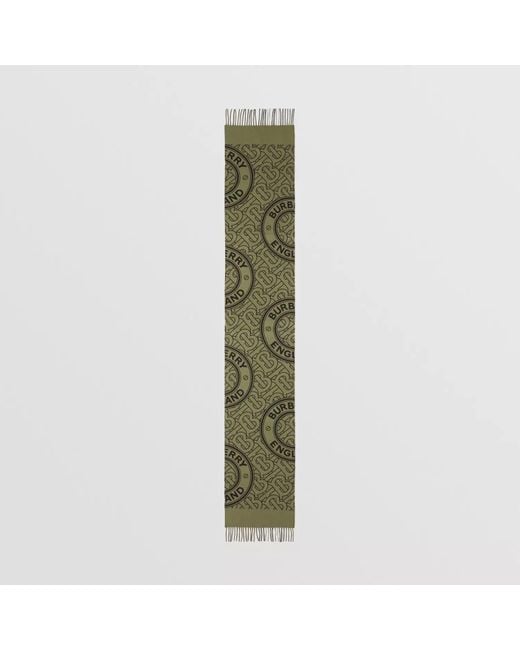 Burberry Green Reversible Check-Monogram Scarf for men