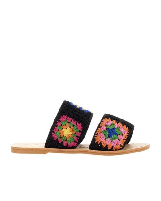 Manebí Blue Manebí Yucatán Crochet Two Bands Sandals