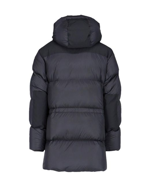 Burberry Blue High-Neck Hooded Coat for men
