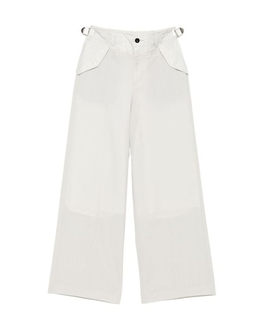 Sacai White Adjustable-Waist Flap-Pocket Trousers