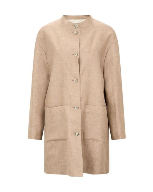 Herno Natural Long-Sleeved Trench Coat