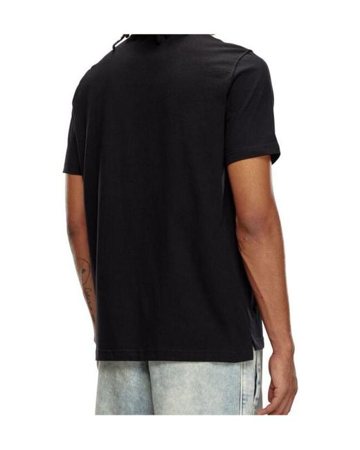 DIESEL Black T-Just-Od Logo Plaque Crewneck T-Shirt for men