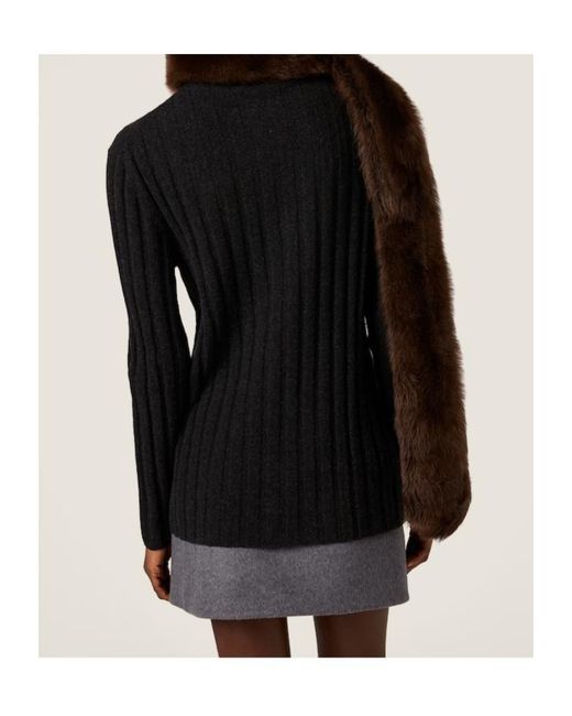Miu Miu Black Wool And Cashmere Cardigan
