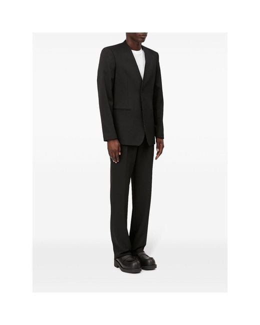 MM6 by Maison Margiela Black Single-Breasted Raw-Cut Edge Blazer for men