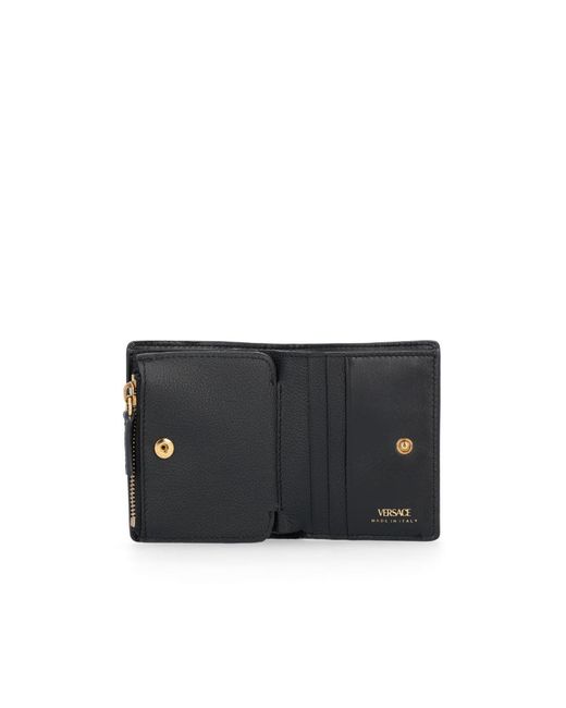 Versace Black La Medusa Plaque Bi-Fold Wallet