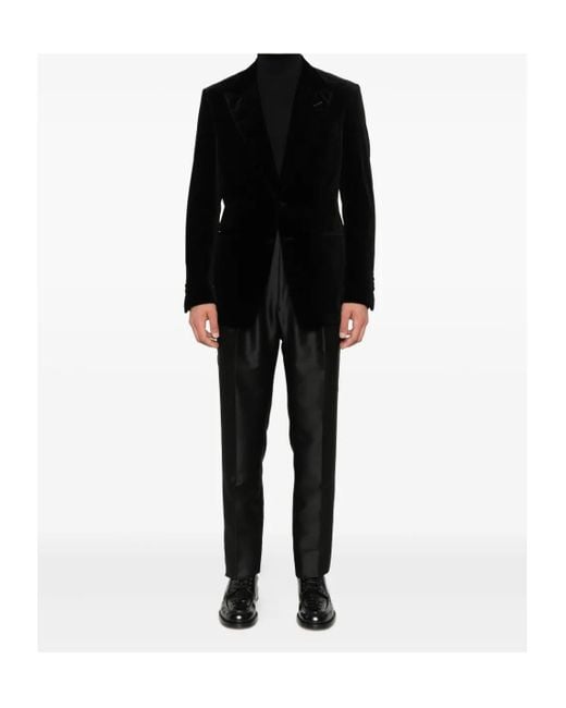 Tom Ford Black Long-Sleeved Suit Jacket for men