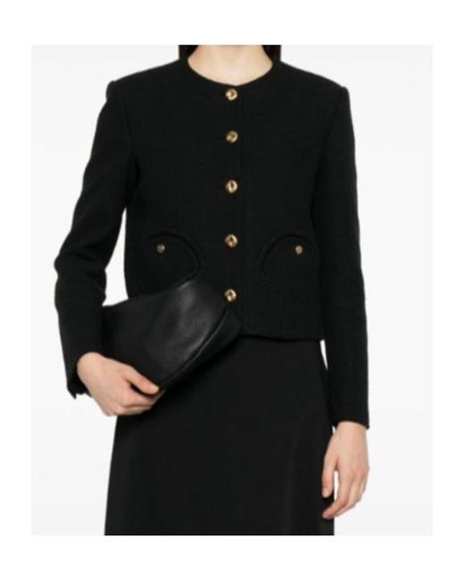 Blazé Milano Black Tweed Button-Fastening Jacket