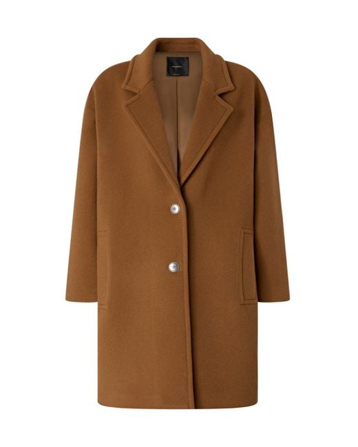Pinko Brown Long Sleeve Belt Buttoned Coat
