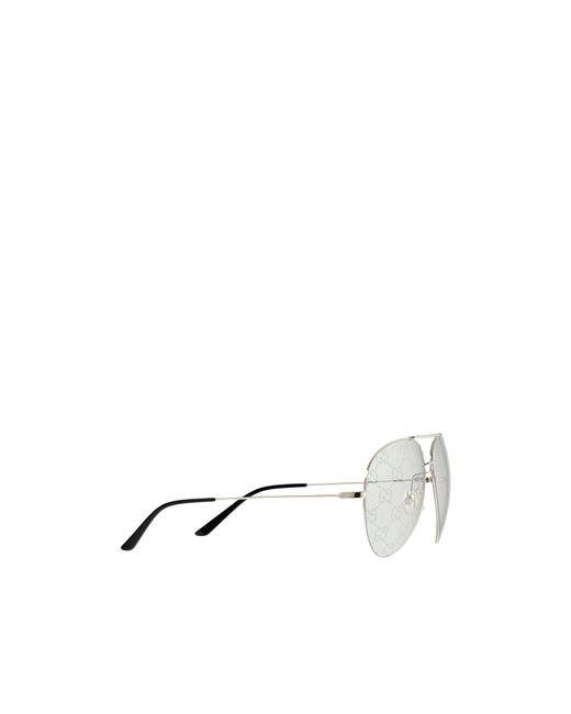Gucci White Gg2172S Aviator Sunglasses for men
