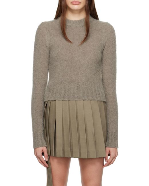 AMI Gray Ami Brushed Crewneck Knitted Jumper