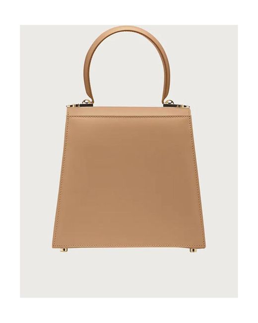 Ferragamo Natural Logo Button Handbag