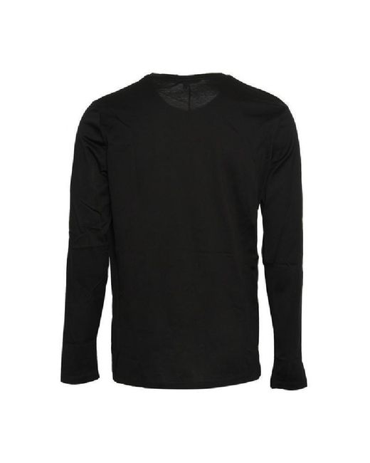 Roberto Cavalli Black T-Shirt With Round Neck And Long Sleeves for men