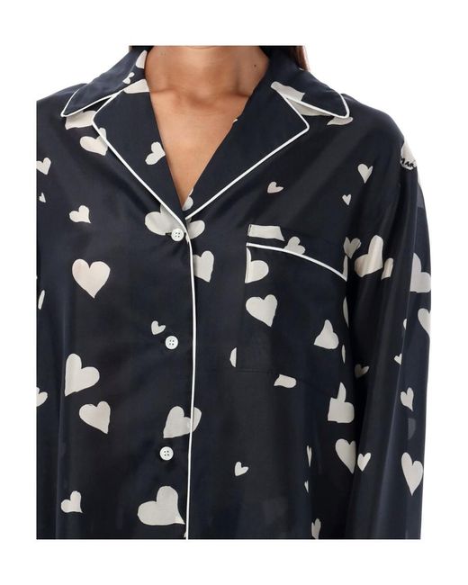 Marni Blue Heart Printed Pyjama Shirt