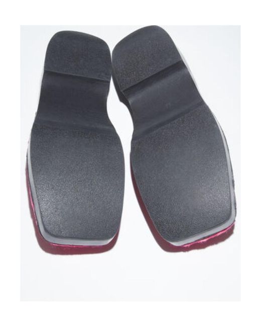 Acne Pink Brushed-Effect Leather Mules