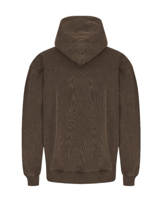 Martine Rose Brown Logo Print Drawstring Hoodie for men