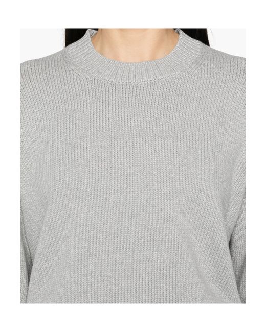 Theory White Crewneck Knitted Jumper