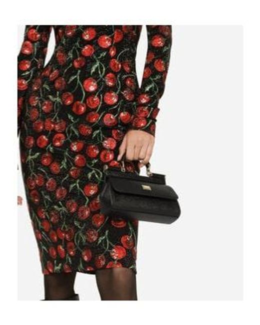 Dolce & Gabbana Black Sicily Logo Plaque Small Tote Bag