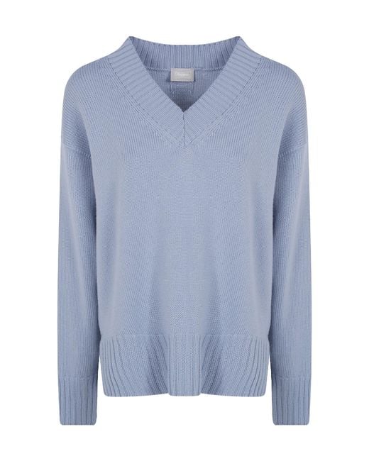 Drumohr Blue Oversized V Neck Sweater