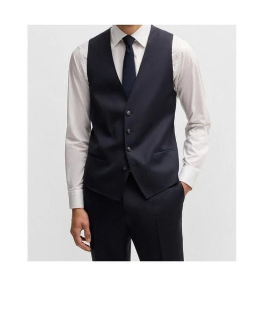 Boss Blue Boss Three-Piece Single-Breasted Suit for men