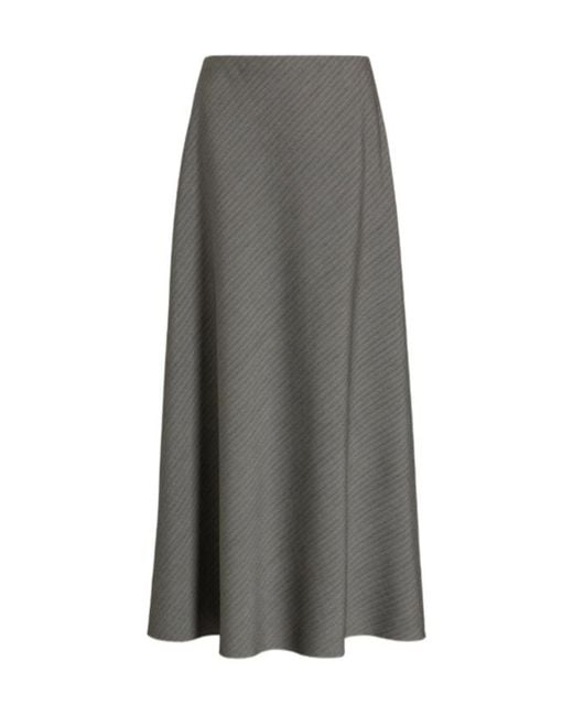 Alberta Ferretti Gray A-Line Skirt With Herringbone Weave
