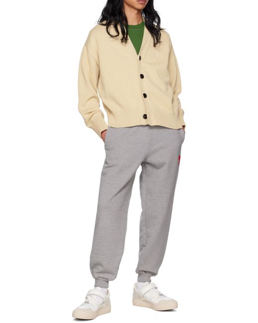 AMI Natural Ami De Coeur Button-Up Cardigan for men