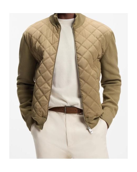 Boss Natural Quilted Zip-Up Jacket for men