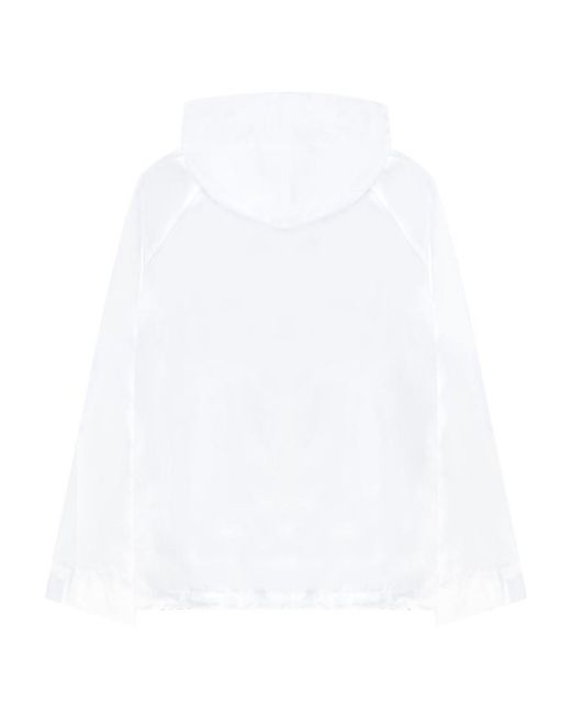 KENZO White Logo Printed Drawstring Hoodie for men