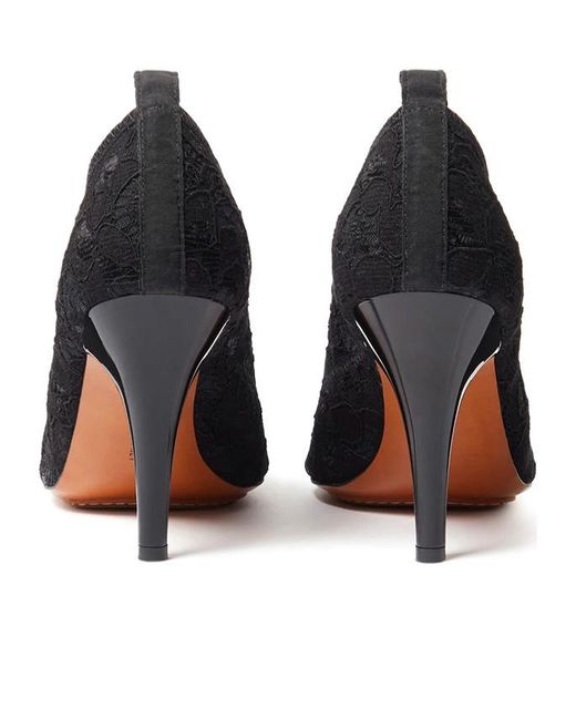 Stella McCartney Blue Square-Toe Lace Stiletto Pumps