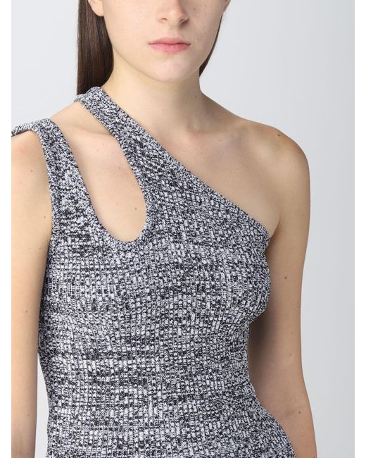 REMAIN Birger Blue Cut-Out One-Shoulder Top