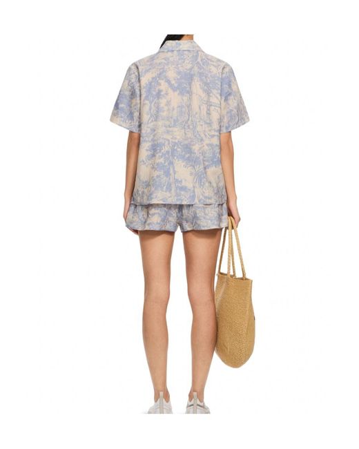 Off-White c/o Virgil Abloh Gray City Nature Linen Ss Pajama Shirt