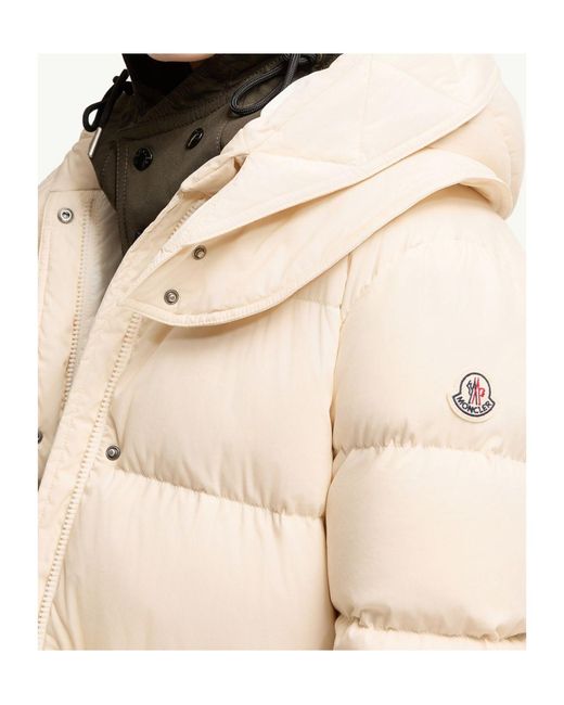 Moncler Natural Pic Hooded Long Down Jacket