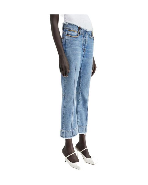Jacquemus Blue Le De Nimes Linon Cropped Jeans