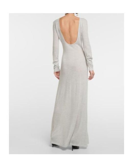 Magda Butrym White Alpaca-Blend Maxi Dress