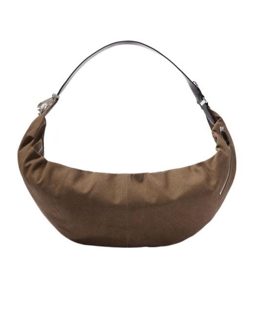 Lemaire Brown Xl Quiver Clip Cotton Canvas Shoulder Bag for men