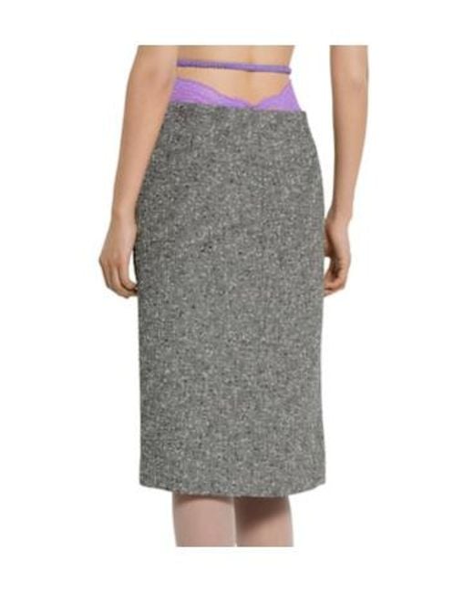 Gucci Gray Seeded Skirt
