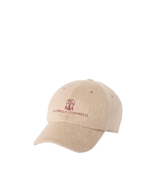 Brunello Cucinelli Natural Cashmere And Alpaca Blend Baseball Cap for men