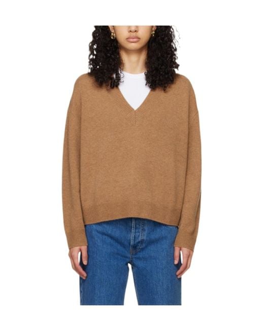 Anine Bing Blue Lee V-Neck Cashmere Jumper
