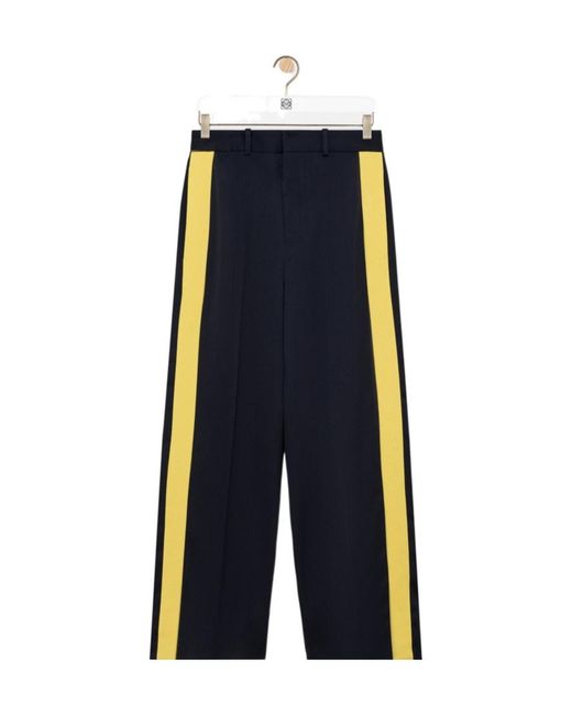 Loewe Blue Contrasting Color Stripe Casual Pants for men