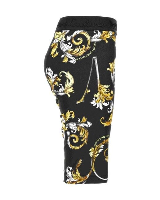 Versace Multicolor Jeans Couture Barocco Printed Cycling Shorts