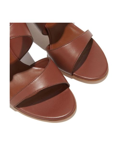 Casadei Brown Chain-Trimmed Sandals