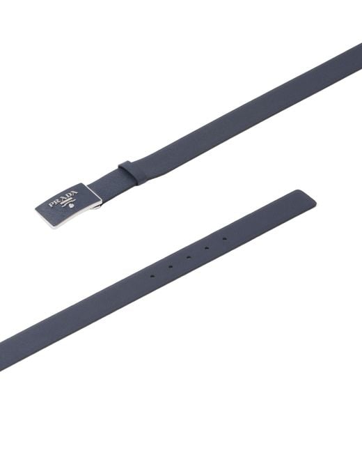 Prada Blue Saffiano Leather Belt for men
