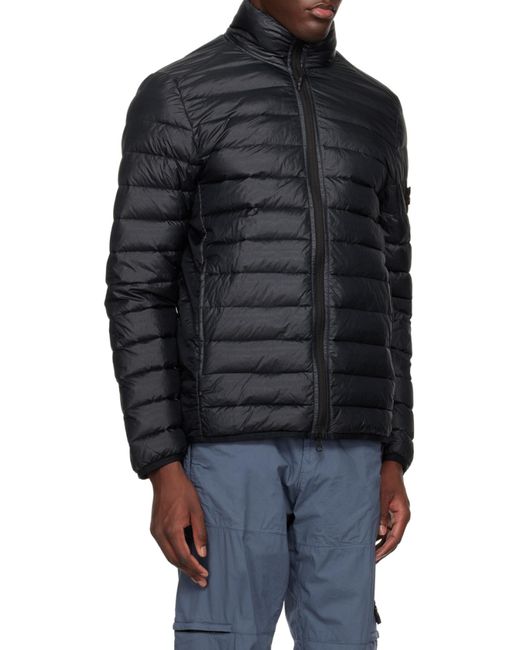 Stone Island Blue Loom Woven Chambers Zip-Up Puffer Jacket for men