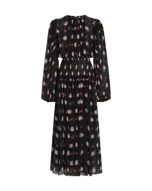 Dolce & Gabbana Black Floral Midi Dress