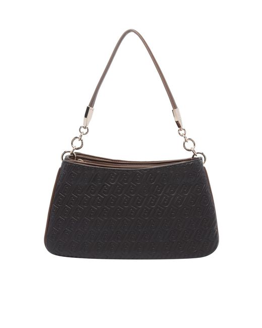 Liu Jo Black Embossed Panel Shoulder Bag