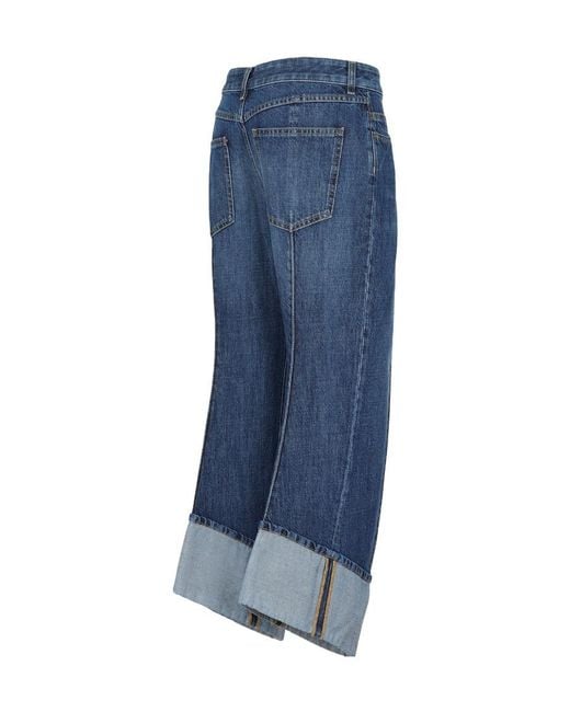 Bottega Veneta Blue Regular Fit Cropped Jeans